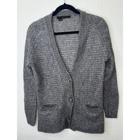 360 Cashmere Women’s V-Neck Sweater Cardigan Wool/Cashmere Gray Size Medium I - Picture 1 of 5